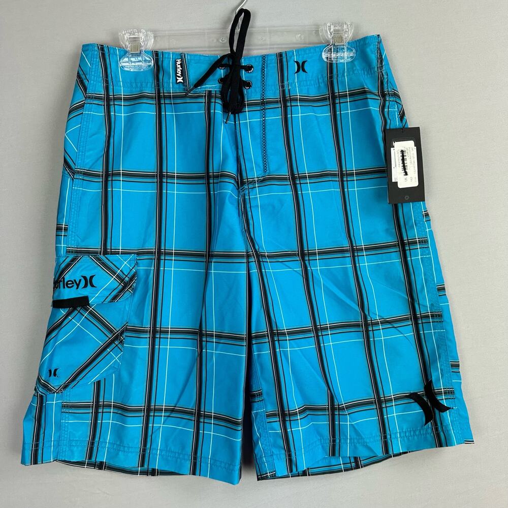 Hurley Puerto Rico Men’s 30 Board Shorts Plaid No Stretch